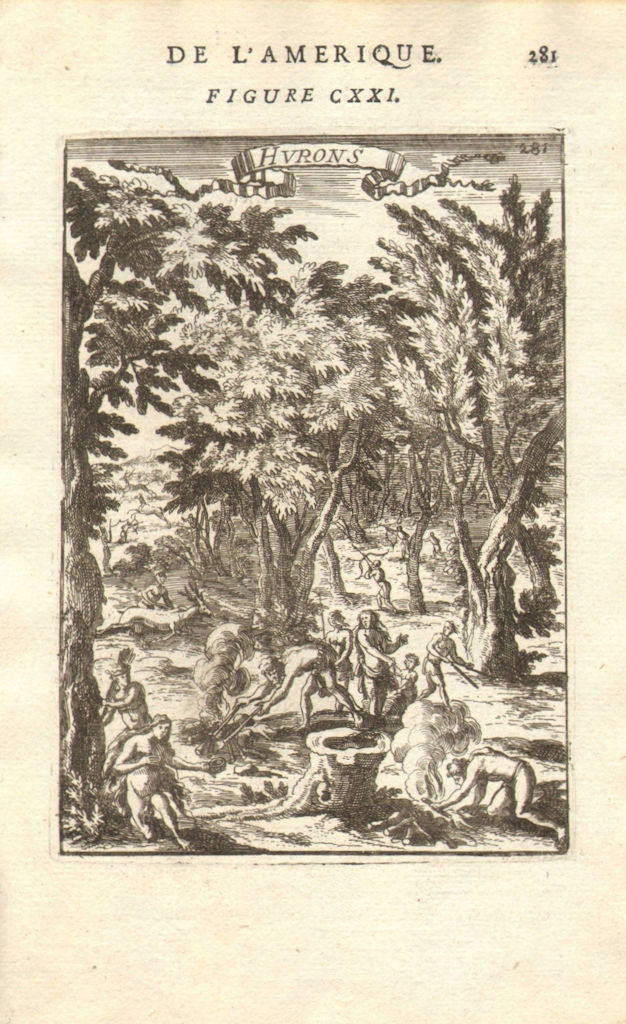 CANADA. Hurons or Wynadot/Wendat people. Native American tribe. MALLET 1683